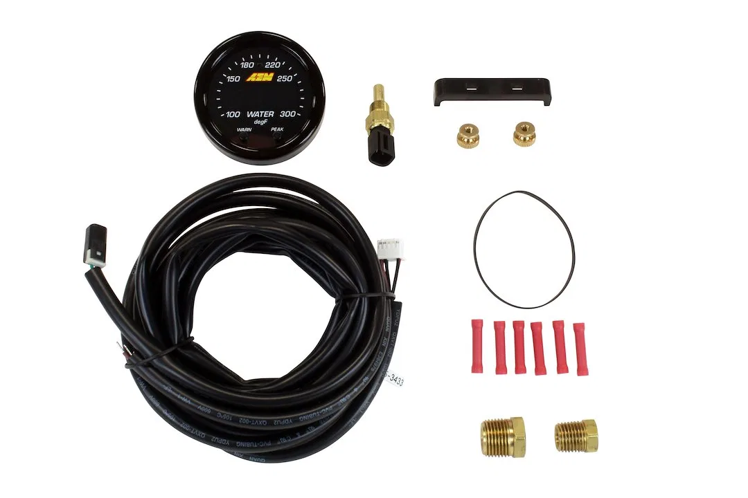 30-0302 – AEM ELECTRON Gauge Oil Temp/ Trans Temp/ Water Temp, Single Gauge That Can Be Used to Display Either Oil Te...